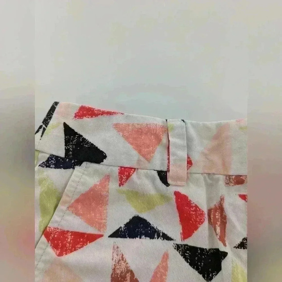 Ann Taylor LOFT 100% Cotton Shorts Triangle Pattern Colorful Shorts Womens Sz 0 - Picture 5 of 10